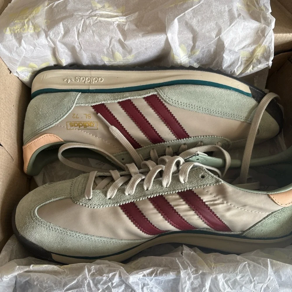 Adidas Suede Gray and Maroon Sneakers